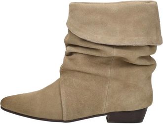 Shoecolate Enkellaarsjes Hak - Dames - Cowboylaarzen - Beige - 37 EU - Su&egrave;de - Schoenen