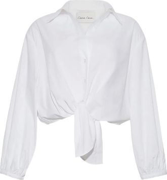 Cara Cara Rumson balloon-sleeve tie-front shirt - White