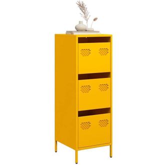 vidaXL Aparador De Acero Amarillo Mostaza 39x35x103,5 Cm Vidaxl