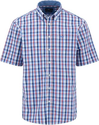 Fynch-Hatton Kurzarmhemd FYNCH-HATTON, Herren, Gr. 4XL, N-Gr, lila (berry), Web, Obermaterial: 100% Baumwolle, kariert, normal h&uuml;ftbedeckend, Rundhals, Hemden Kurz