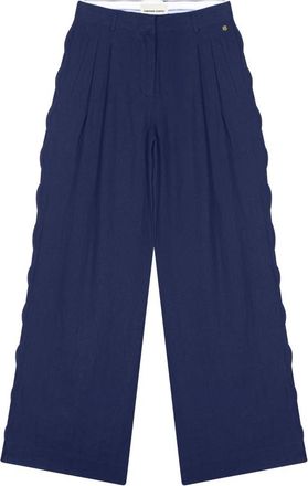 Fab By Fabienne Chapot Carlie Broeken - Dames - Wijde Broeken - Blauw - L - Leer - Broeken