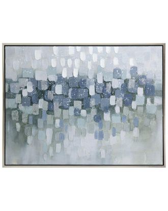 A&B Home Discontinued A&B Home Silver Lake Heavy Textured Framed Oil Painting