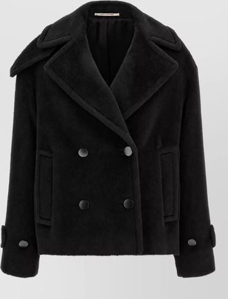 Tagliatore alpaca virgin wool double-breasted short coat