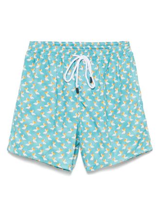 Barba duck-print swim shorts - Blue