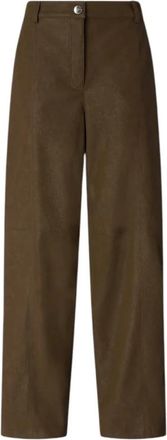 Pinko Wijde Broek met Nubuck-effect - Dames - Wijde Broeken - Bruin - XS - Polyester - Broeken