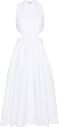 Alexander McQueen cut-out midi dress - women - Cotton/Cotton - 42 - White