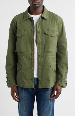 AG - Adriano Goldschmied Anderson Ripstop Cotton Field Jacket in Sulfur Coastal Moss at Nordstrom, Size Xx-Large