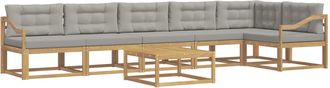vidaXL Conjunto De Sof&aacute;s De Exterior 7 Uds. Blanco Y Gris Claro Vidaxl