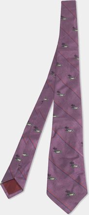 HUGO BOSS Boss By Hugo Boss Purple Vintage Care And Palm Tree Jacquard Silk Tie
