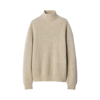Christophe Lemaire Truien & Vesten, Heren, Beige, XL, Wol, Pullover met hoge hals