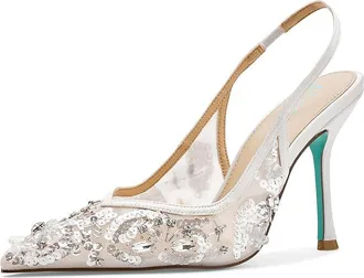 Blue by Betsey Johnson Eddie Womens Shoes Ivory : 6.5 M, Textile