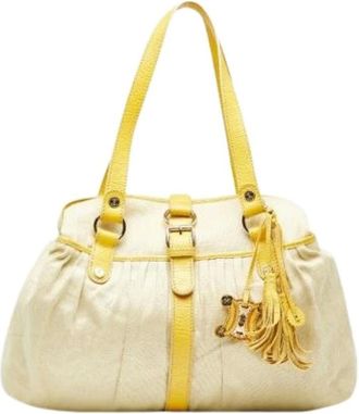 Celine Pre-owned Handbags, female, Beige, Size: ONE SIZE Pre-owned Vintage Canvas Handbag