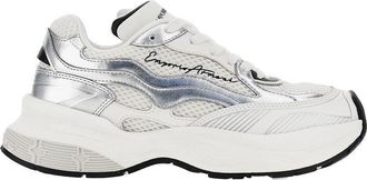 Emporio Armani Mesh sneakers with leather details Woman 36