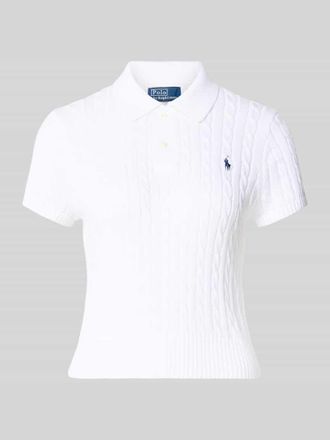 Polo Ralph Lauren Regular Fit Strick-Poloshirt aus reiner Baumwolle in Weiss, Gr&ouml;&szlig;e XXL