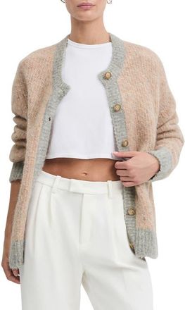 Favorite Daughter The Rio Alpaca Blend Cardigan in Rose Dust/Light Grey at Nordstrom, Size X-Small