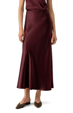 LilySilk Womens Double-Faced Silk Charmeuse Maxi Skirt in Pinot Noir at Nordstrom, Size 10