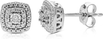 Vir Jewels 1/10 cttw Lab Grown Diamond Composite Earrings in Sterling Silver With Push Backs For Women