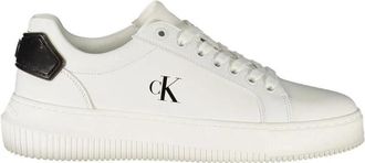 Calvin Klein Witte Leren Dames Sneaker Urban Elegantie - Dames - Sneakers - Wit - 39 EU - Schoenen