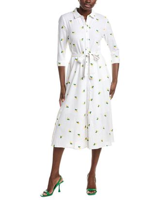 Ellen Tracy Linen-Blend Belted Shirtdress