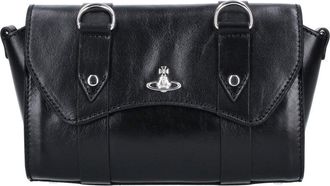 Vivienne Westwood Black Kimmy Calf Leather Shoulder Bag