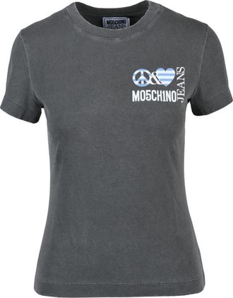 Moschino T-shirts - Dames - T-shirts - Grijs - XS - Katoen - Tops