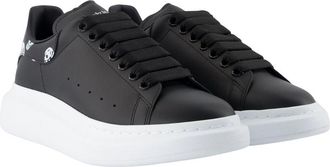 Alexander McQueen Mens Oversized Leather Low-Top Sneaker Black Calfskin