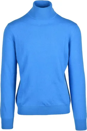 KANGRA Cyclist Light Blue Sweater With Houndstooth Elbow Patches
