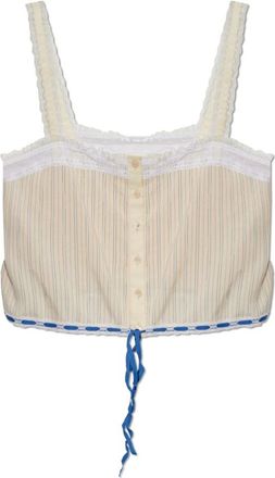 Chlo&eacute; Top a sottoveste con inserti in pizzo - - Tops - Donna - Beige - M