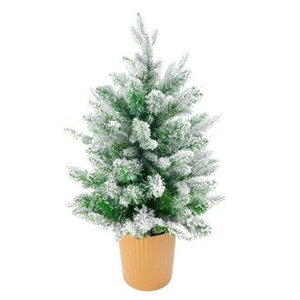 Trade Shop Trade Shop - Albero Di Natale Mini Effetto Innevato Dim. 60 Cm Sintetico Alberello Con Vaso