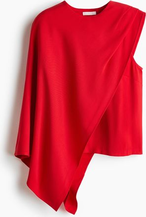 H&M Bluse mit asymmetrischem Cape-Detail - Red