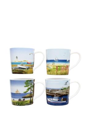 Caskata X Felix Doolittle By the Sea Mugs, Mixed Set of 4 - Porcelain in Multi at Nordstrom
