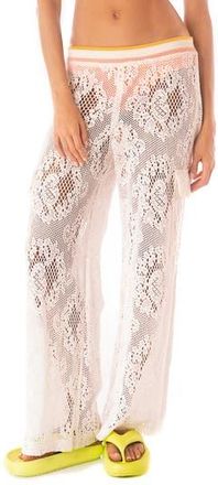Maaji Flowery Ginevra Open Knit Cover-Up Pants in Beige Overflow at Nordstrom Rack, Size Medium