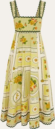 Alemais Dixie Floral-Print Cotton Poplin Maxi Dress