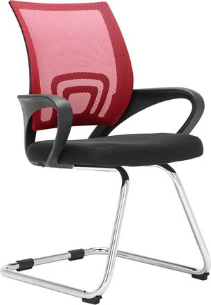 Clp Silla basculante con patas de metal y asiento en Tela Rojo