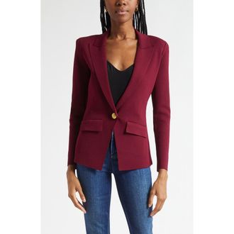 L'agence Chamberlain Knit Blazer in Dark Port/Gold at Nordstrom Rack, Size X-Small