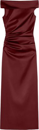 Max Mara Raspberry Off-Shoulder Dress