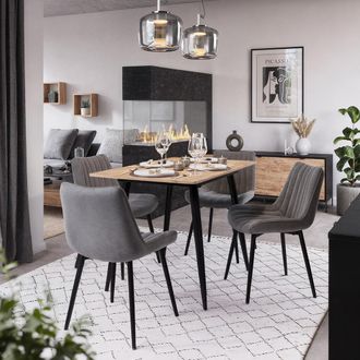 Vicco Silla De Comedor Ravlo, Gris/negro, 51 X 57 Cm Juego De 4, Vicco