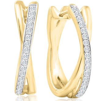 Pompeii3 1/2Ct Diamond Hoops Yellow Gold 10grams Lab Grown 1 Tall Womens Earrings