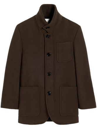 Ami high-neck wool coat - Brown