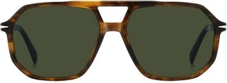 David Beckham Occhiali da sole con montatura stile pilota - Marrone