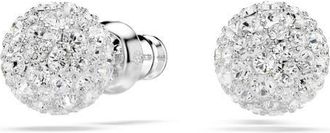 Swarovski Dextera Pavé Sphere Stud Earrings in White/Silver at Nordstrom