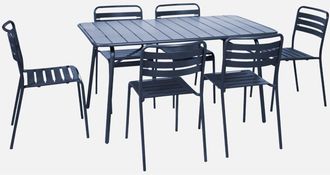 Sweeek Mesa De Jard&iacute;n Plegable De Metal Con 6 Sillas