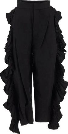 Uma Wang Pantaloni con ruches - Nero
