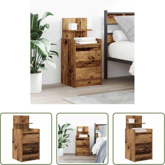 vidaXL vidaXL Comodino antico - Comodino con 2 Cassetti Legno Antico 38x34x80 cm