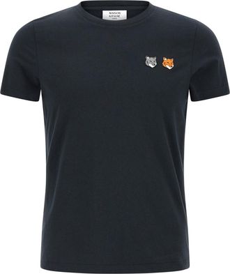 Maison Kitsun&eacute; Dark Grey Double Fox Head T-shirt