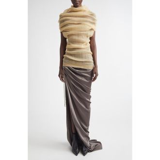 Rick Owens Transparent Ribbed Tube Top in Sand at Nordstrom, Size X-Small