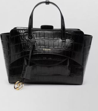 Hidesins croc-effect calf leather shoulder bag
