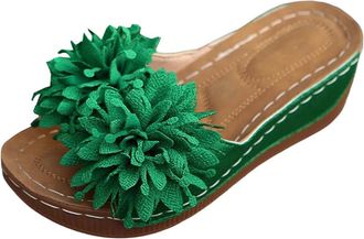 Generic Ladies Wedge Slippers Casual Open Toe Summer Sandals Stylish Comfortable Breathable Versatile Wide Fit Slip On Slippers Beach Leisure