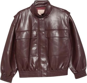 Twinset Bomberjack - Dames - Bomber jackets - Rood - M - Leer - Jassen