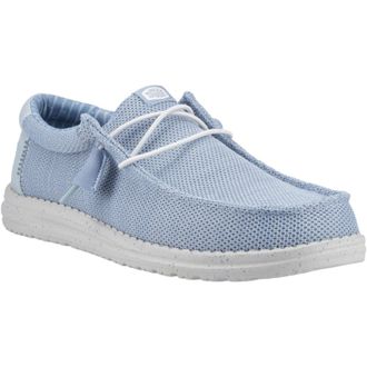 HeyDude Wally Stretch Sox Mens Cloud Blue/Dawn Blue Moccasins Shoes - Size UK 12